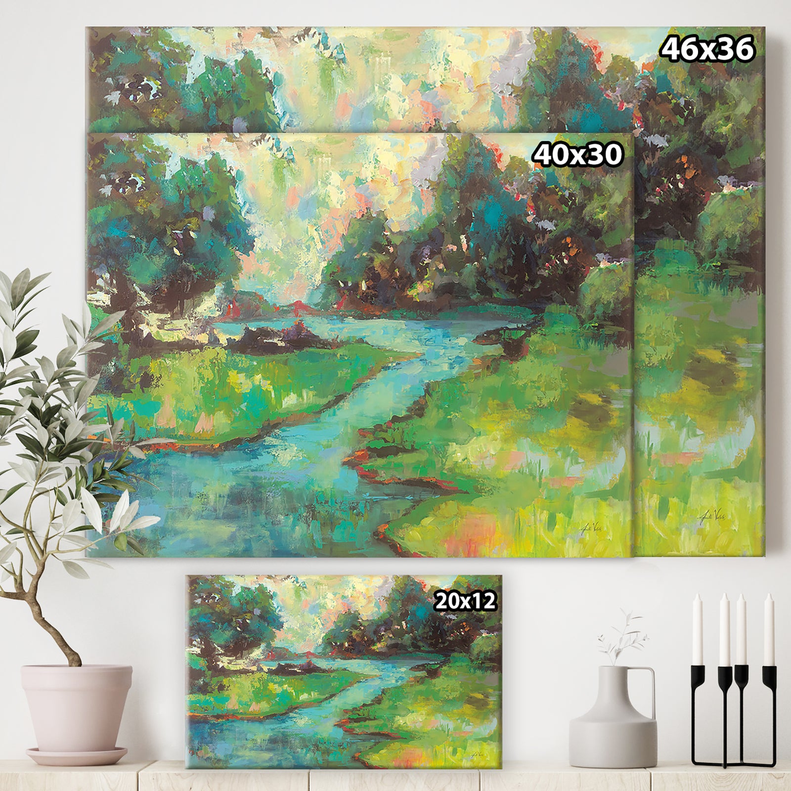 Landscape in the Park - Cottage Canvas Wall Art