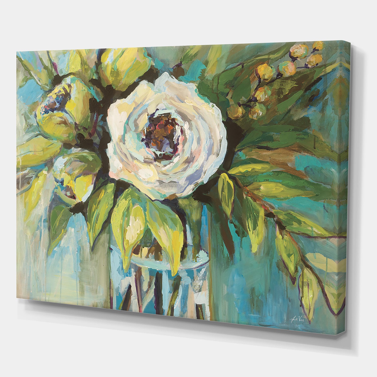 Aqua Solo - Cottage Canvas Wall Art