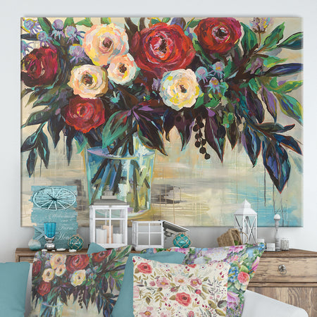 Winter Floral - Cottage Canvas Wall Art
