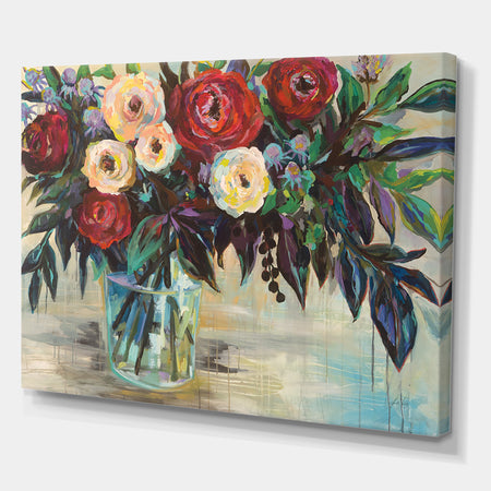 Winter Floral - Cottage Canvas Wall Art