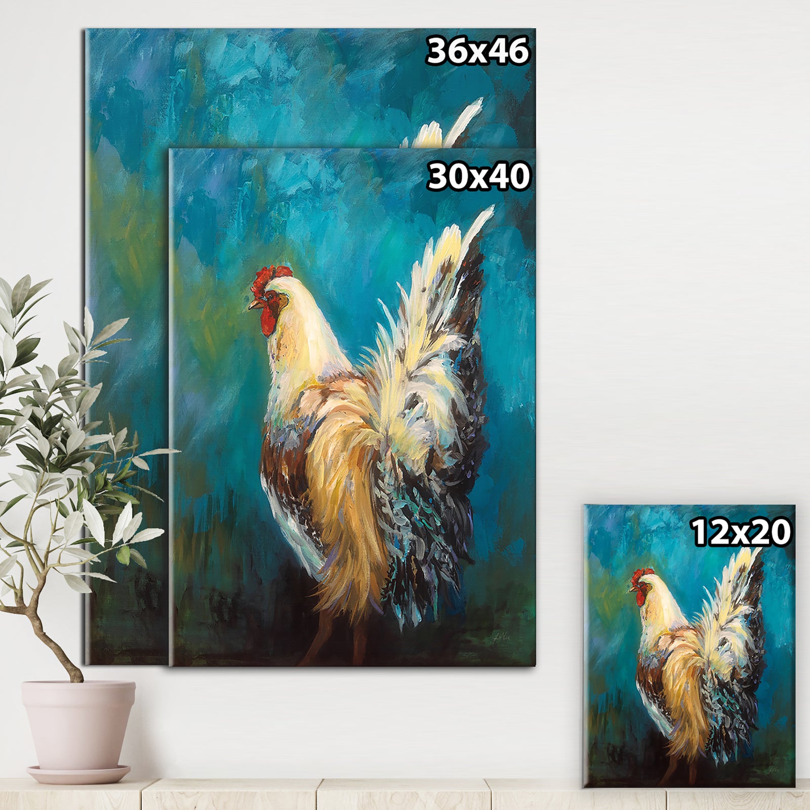 Porch Den 'Big Chicken - Cottage Canvas Wall Art