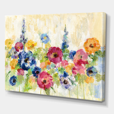 Sunshine Field Flowers - Cottage Canvas Wall Art