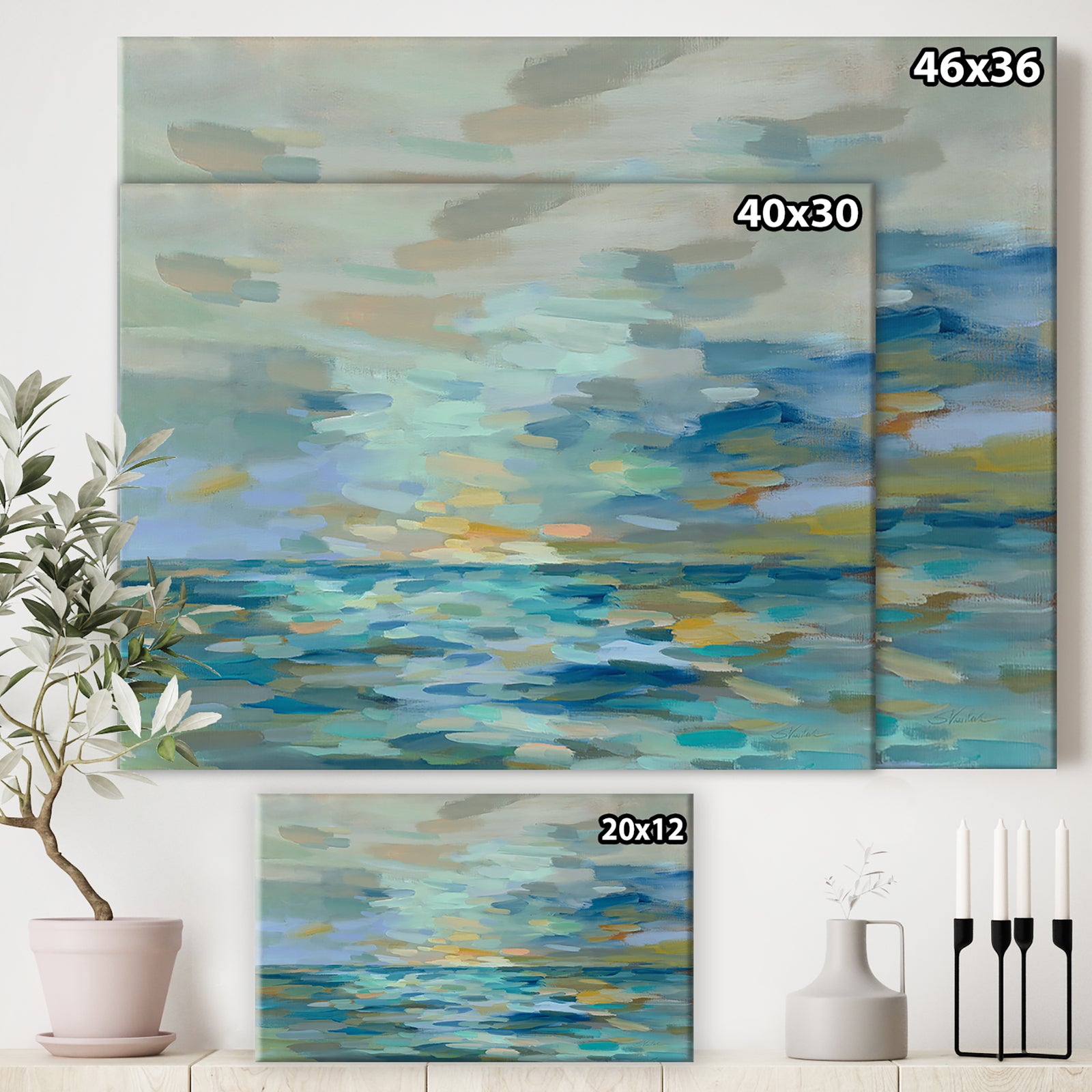 Porch Den 'Pastel Blue Sea - Cottage Canvas Wall Art