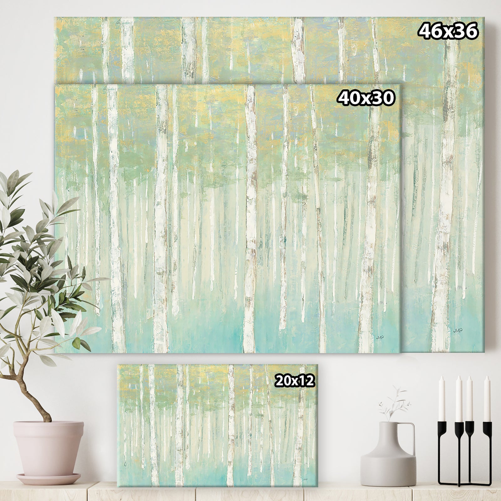 RW Birches at Sunrise - Cottage Canvas Wall Art