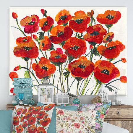 Poppin Up Poppies - Cottage Canvas Wall Art