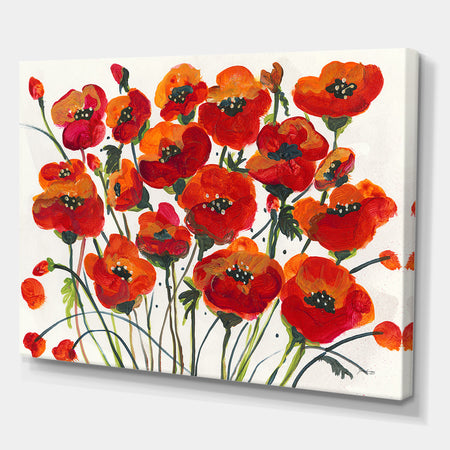 Poppin Up Poppies - Cottage Canvas Wall Art