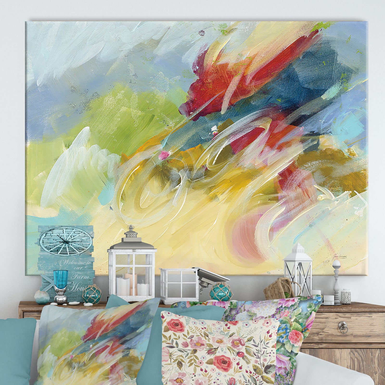 Happy - Cottage Canvas Wall Art