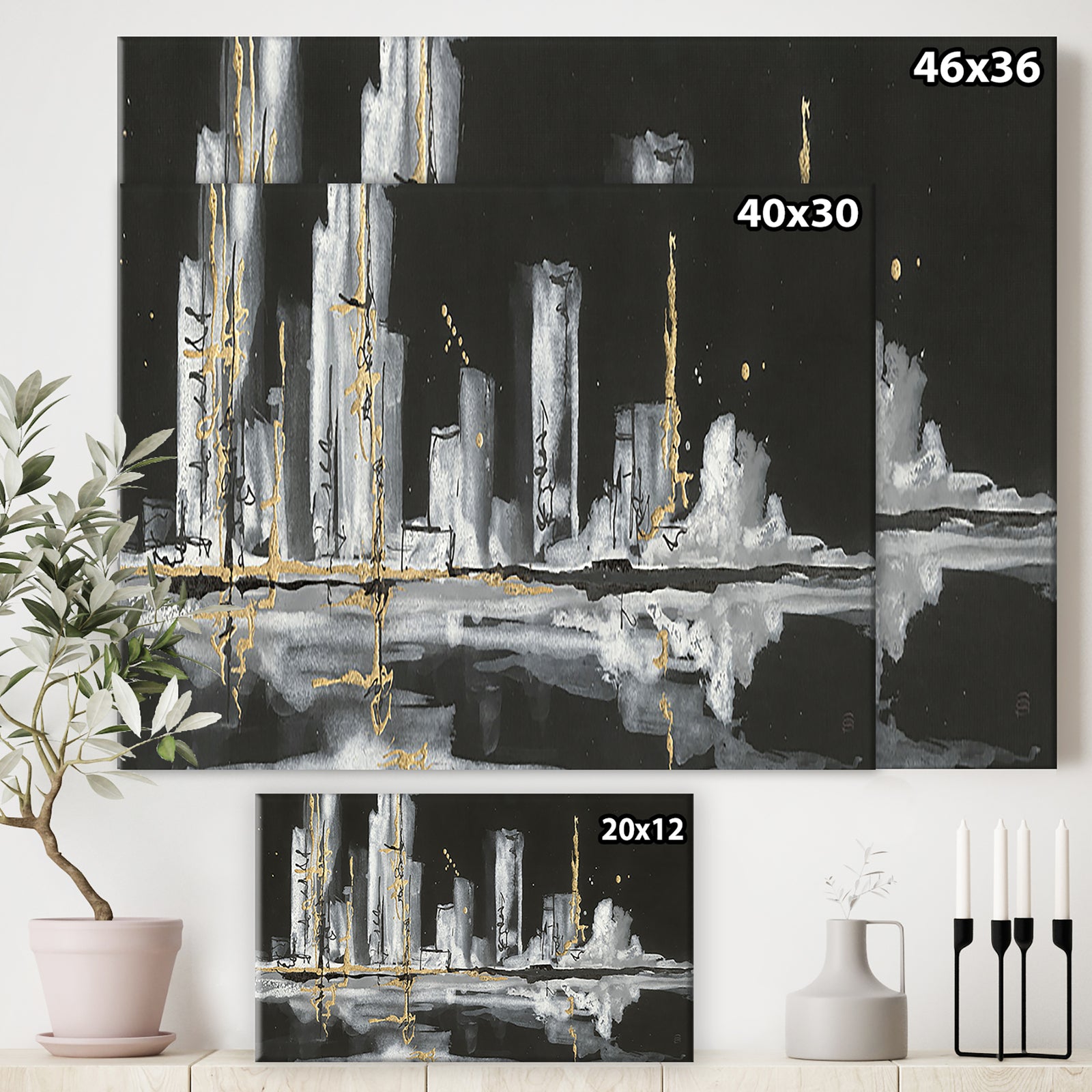 Urban Gold V - Cottage Canvas Wall Art