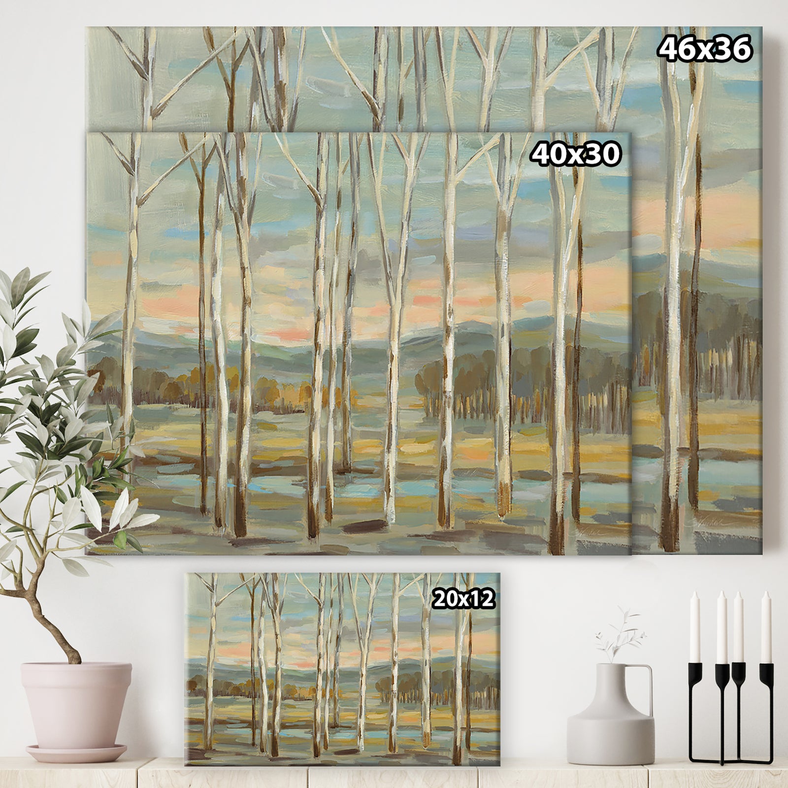 Silver Forest - Cottage Canvas Wall Art