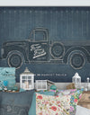 Farm Truck Blueprint - Cottage Canvas Wall Art