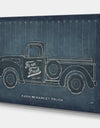 Farm Truck Blueprint - Cottage Canvas Wall Art