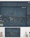 Farm Truck Blueprint - Cottage Canvas Wall Art