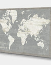 Slate World Map - Cottage Canvas Wall Art