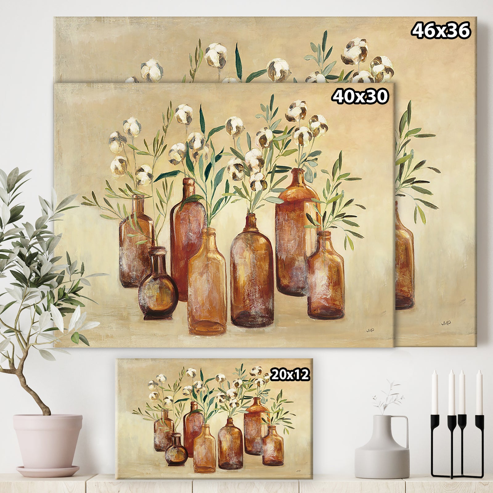 RW Cotton Still Life I - Cottage Canvas Wall Art