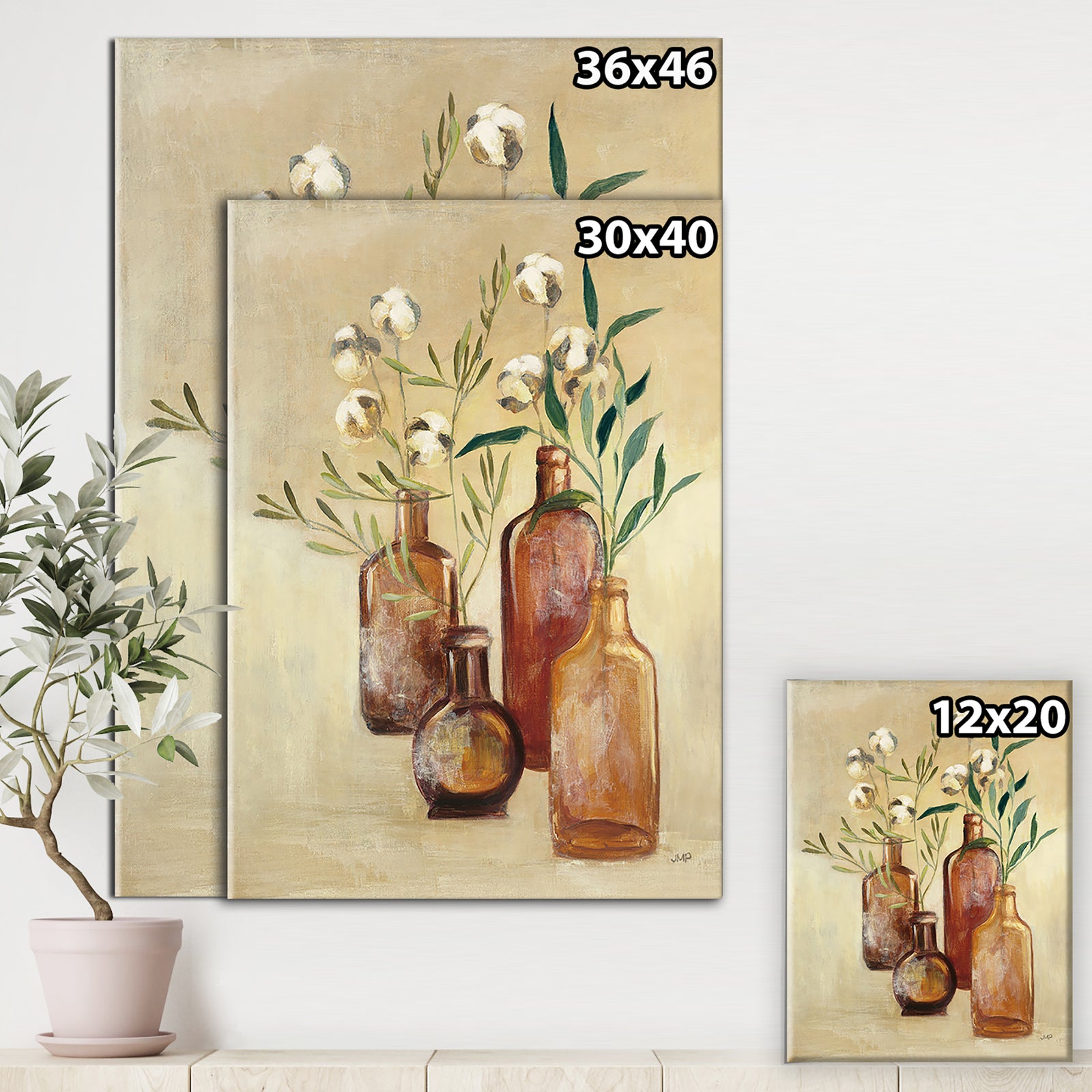 RW Cotton Still Life II - Cottage Canvas Wall Art