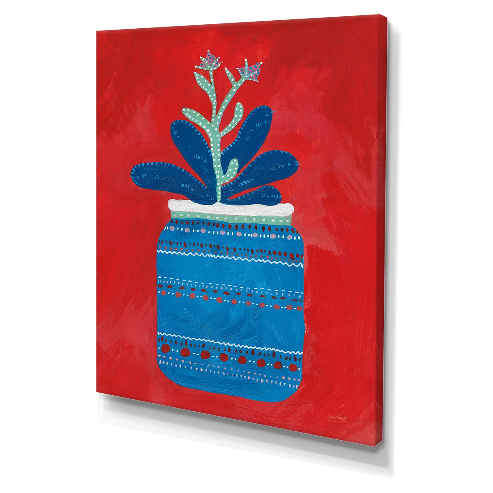 Porch Den 'Jar Succulent - Cottage Canvas Wall Art