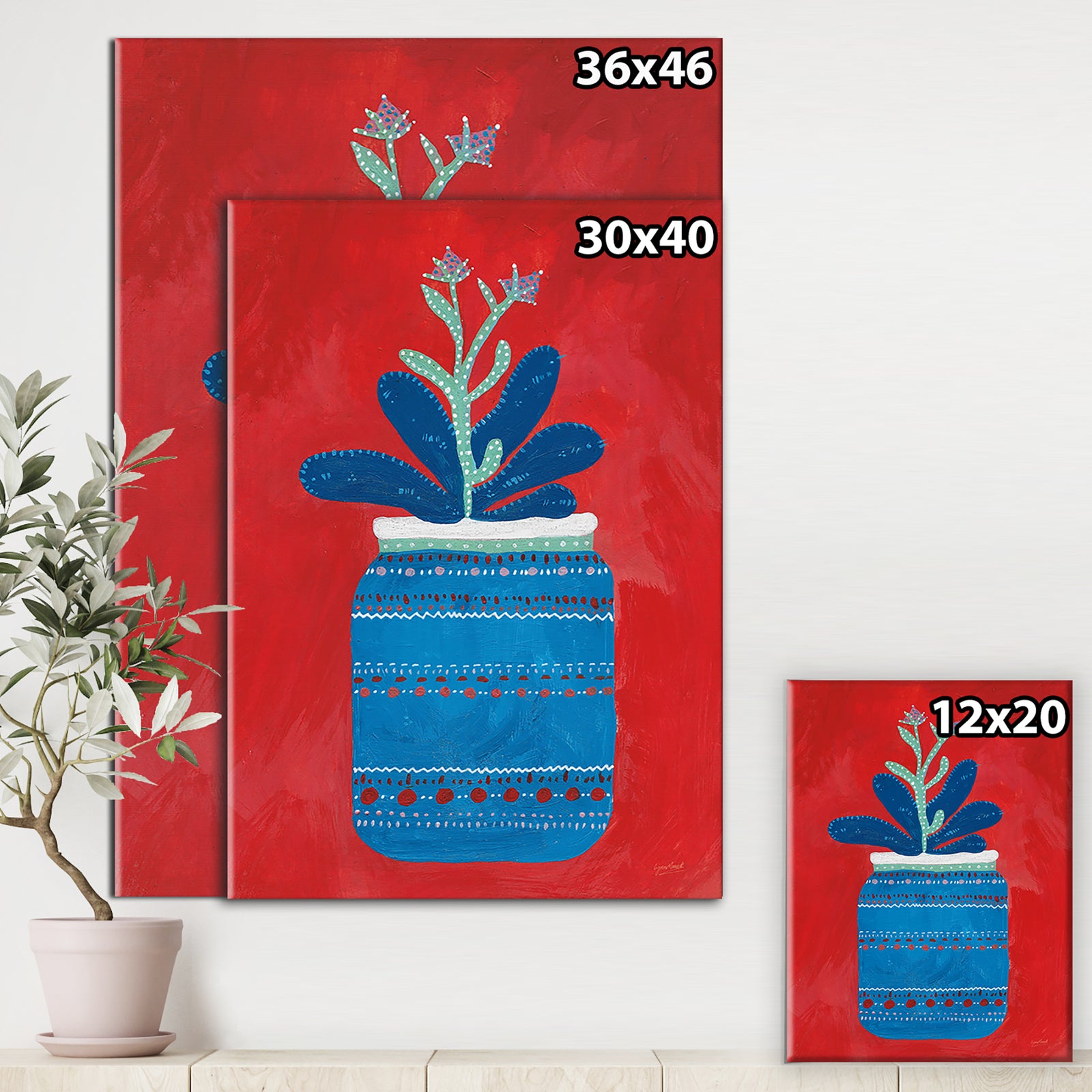 Porch Den 'Jar Succulent - Cottage Canvas Wall Art