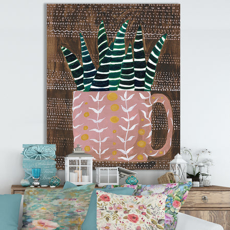Succulent Cup - Cottage Canvas Wall Art
