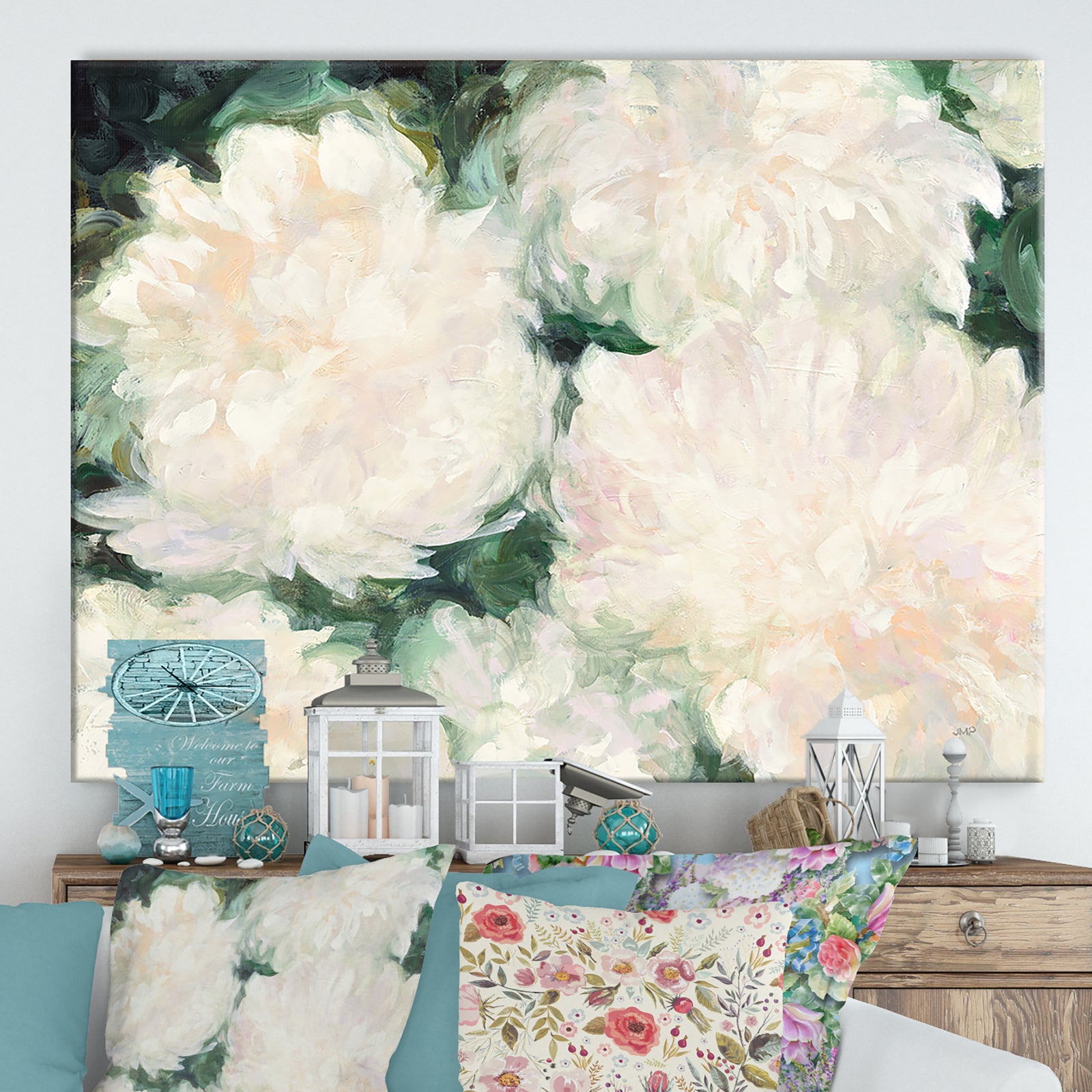RW Blushing Summer I - Cottage Canvas Wall Art
