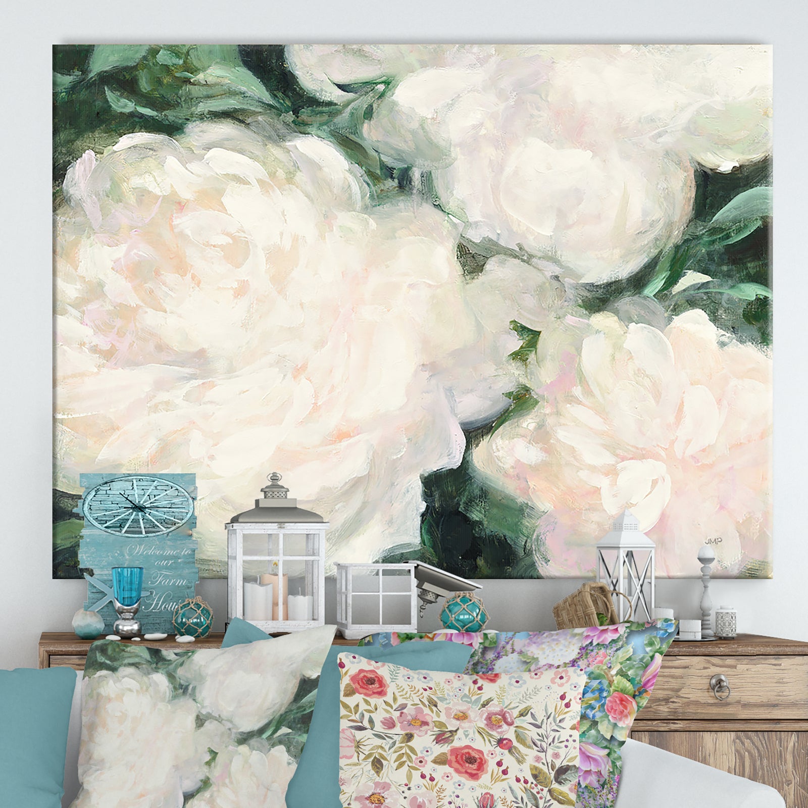 RW Blushing Summer II - Cottage Canvas Wall Art
