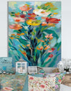 Tall Bright Flowers I - Cottage Canvas Wall Art