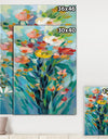 Tall Bright Flowers I - Cottage Canvas Wall Art