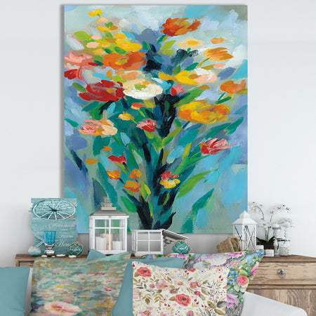 Porch Den 'Tall Bright Flowers II - Cottage Canvas Wall Art