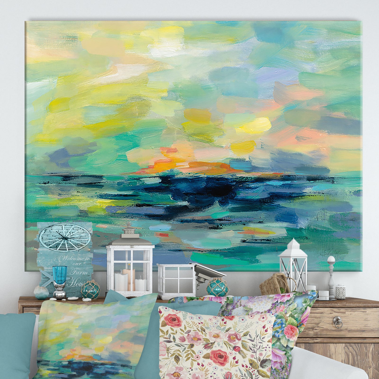 Pacific Beach - Cottage Canvas Wall Art