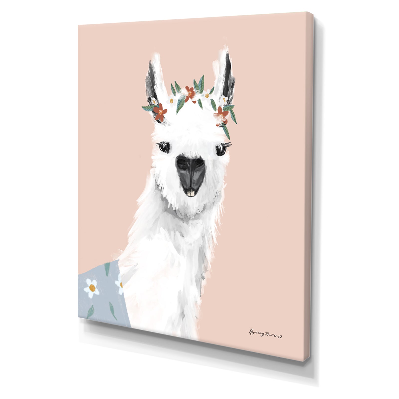 Delightful Alpacas I - Cottage Canvas Wall Art