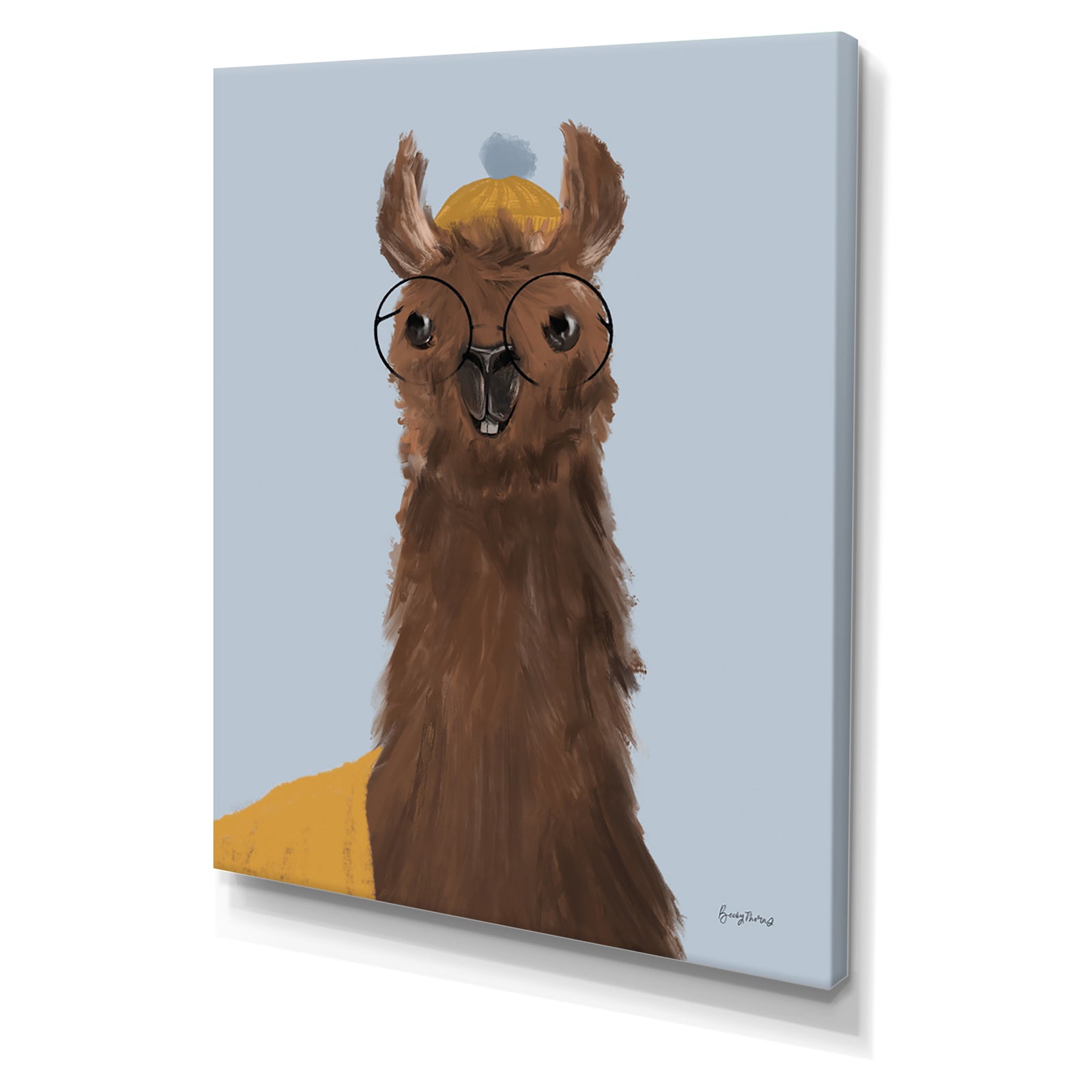 Delightful Alpacas III - Cottage Canvas Wall Art