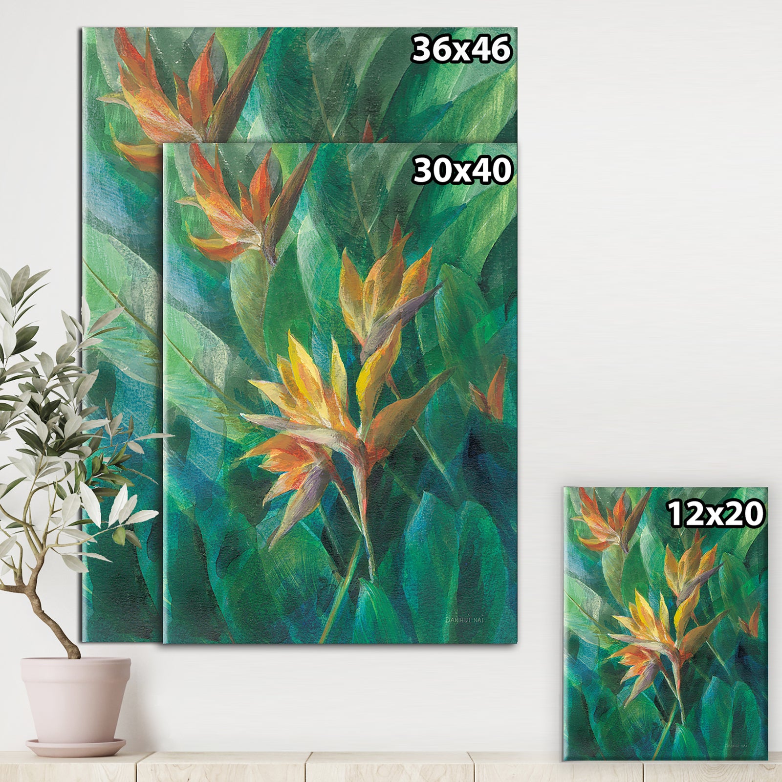 Porch Den 'RW Bird of Paradise II - Tropical Canvas Wall Art