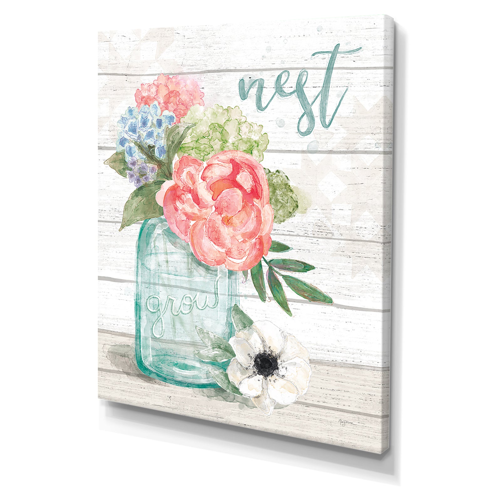 WA Pastel Flower Market II - Cottage Canvas Wall Art