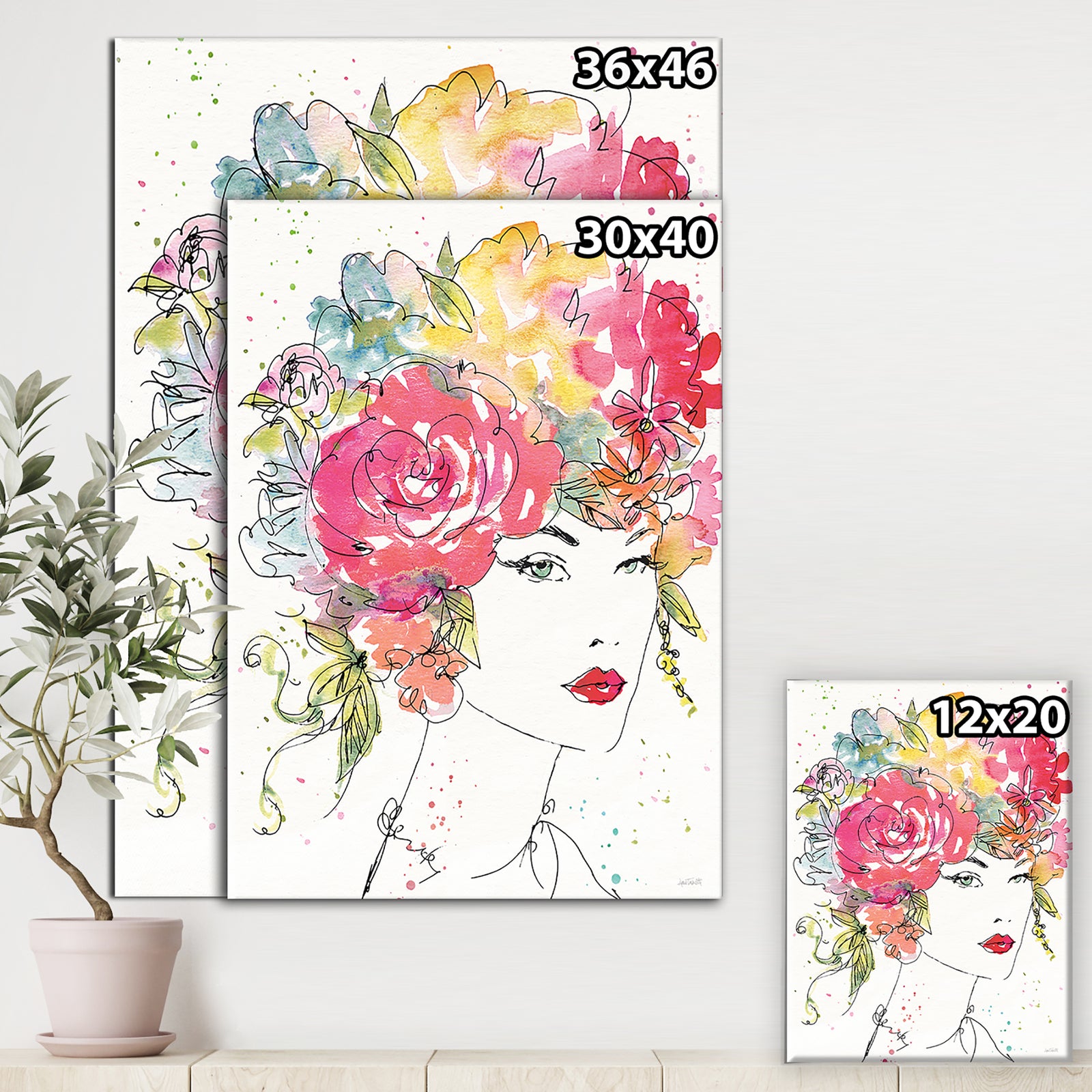 A Floral Figures I - Cottage Canvas Wall Art