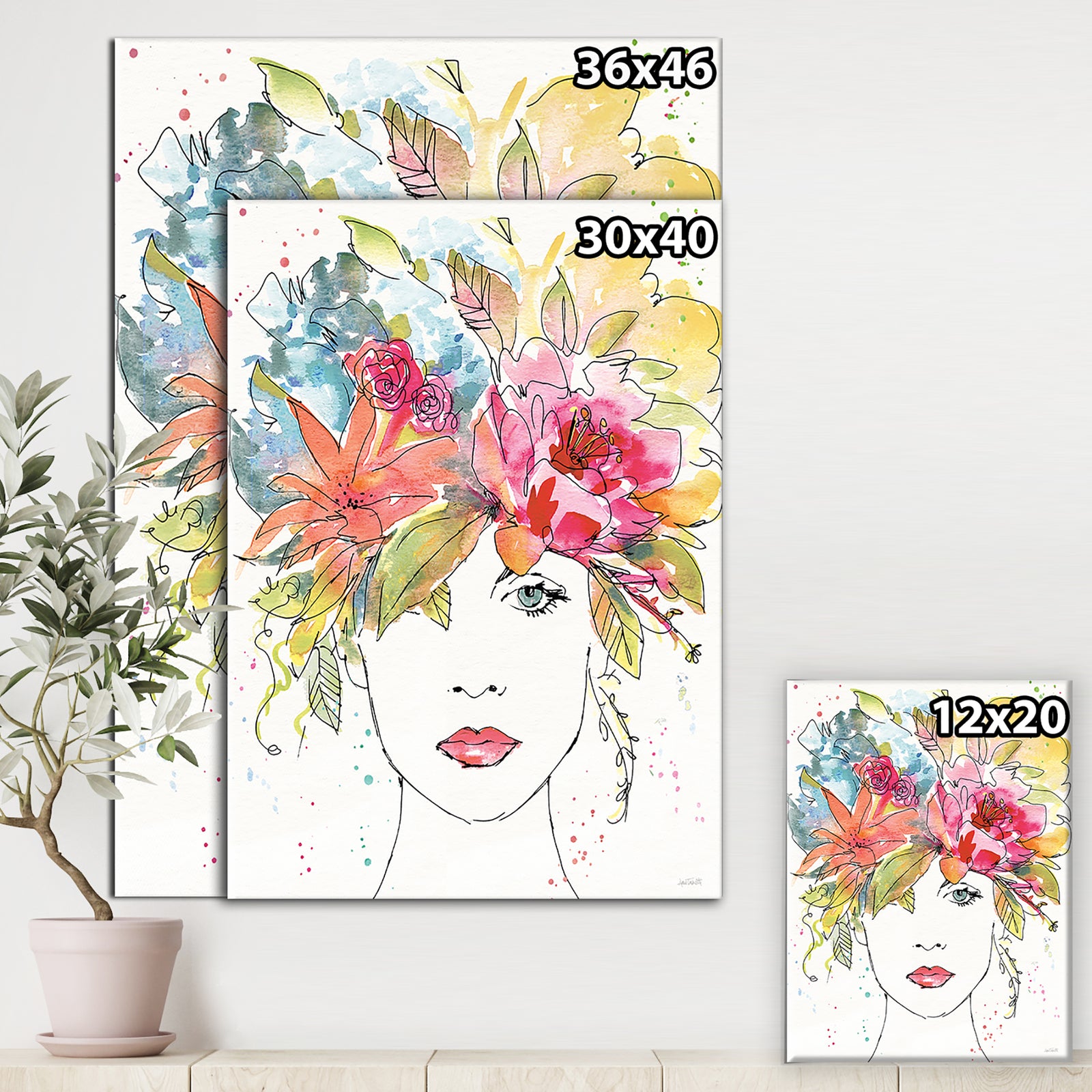 A Floral Figures III - Cottage Canvas Wall Art