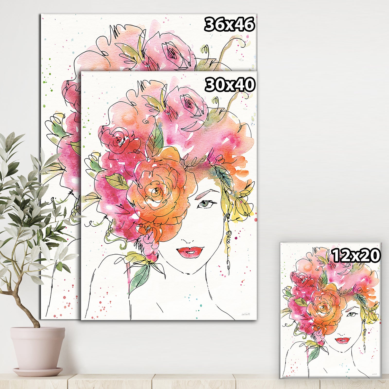 A Floral Figures IV - Cottage Canvas Wall Art