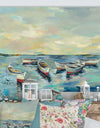 Coastal View of Boats - Cottage Canvas Wall Art