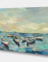 Coastal View of Boats - Cottage Canvas Wall Art