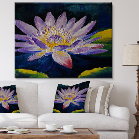 Purple Lotus Flower - Floral Canvas Print