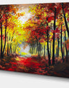 Walk Through Autumn Forest - Landscape Canvas Artwork