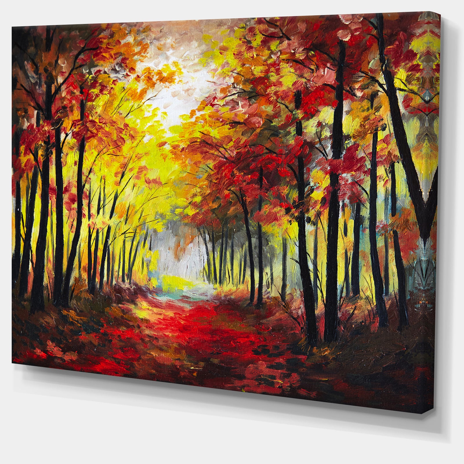 Walk Through Autumn Forest - Landscape Canvas Artwork
