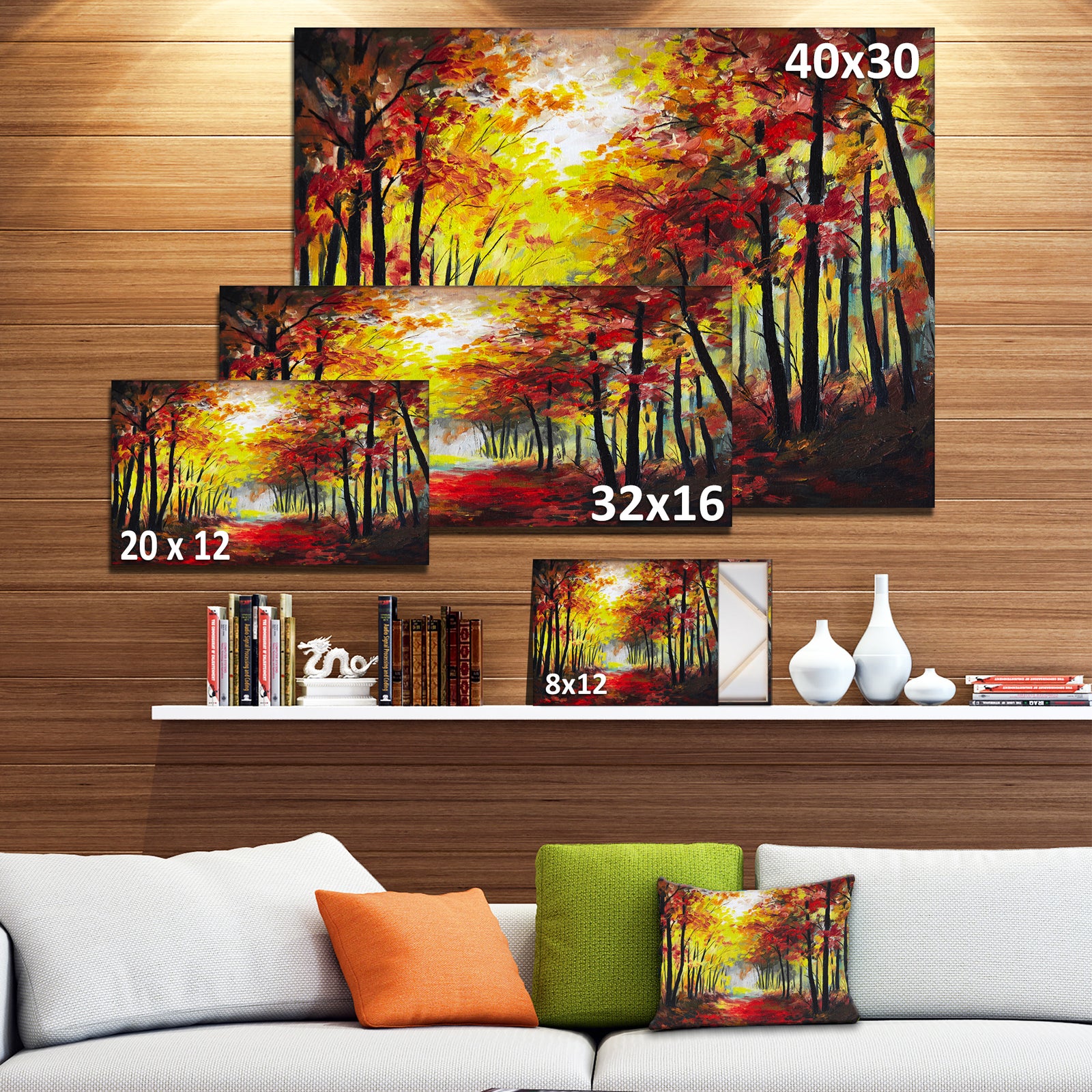 Walk Through Autumn Forest - Landscape Canvas Artwork