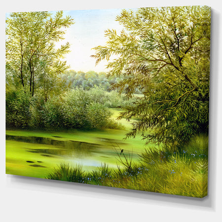 Green Summer Landscape Canvas Wall Art Print