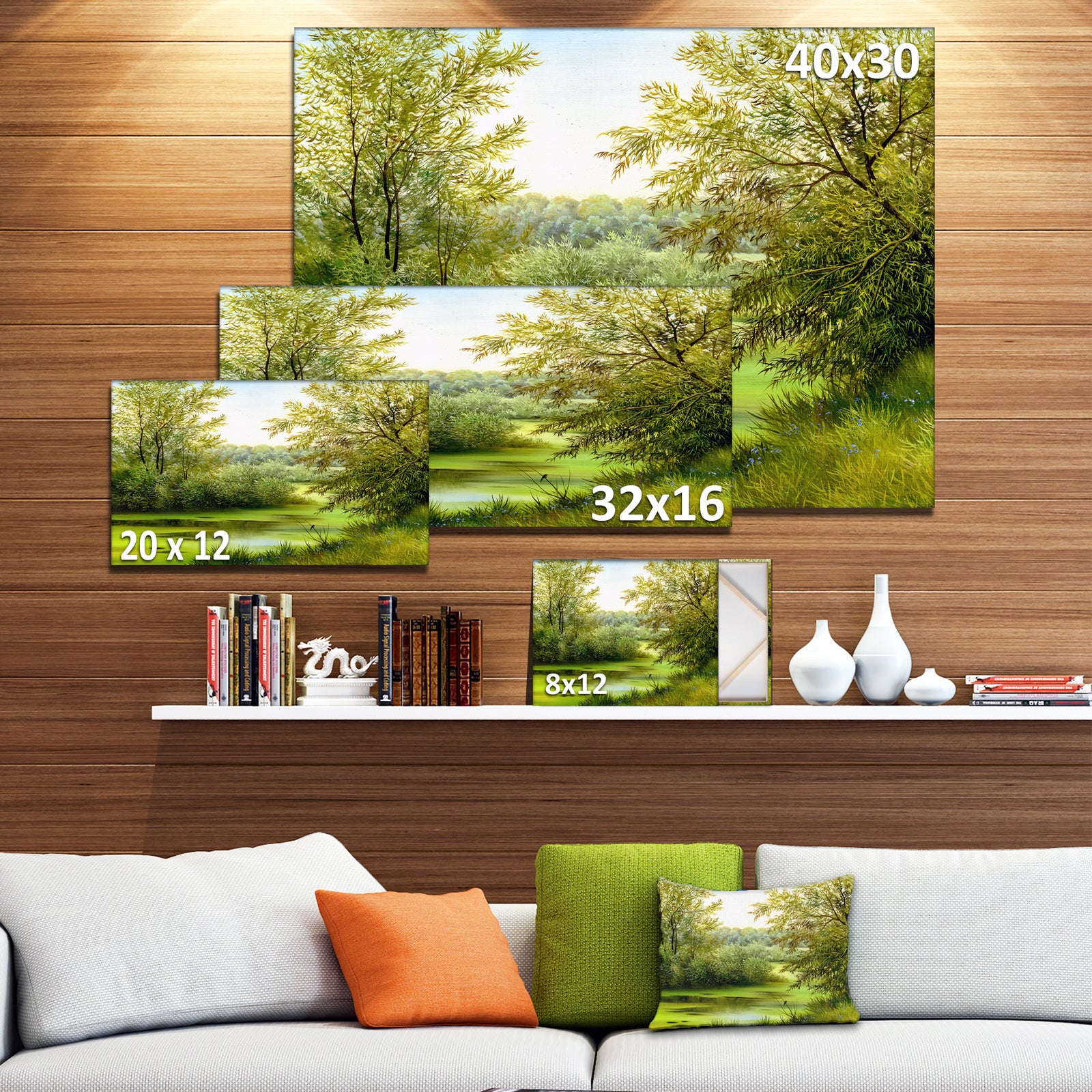 Green Summer Landscape Canvas Wall Art Print