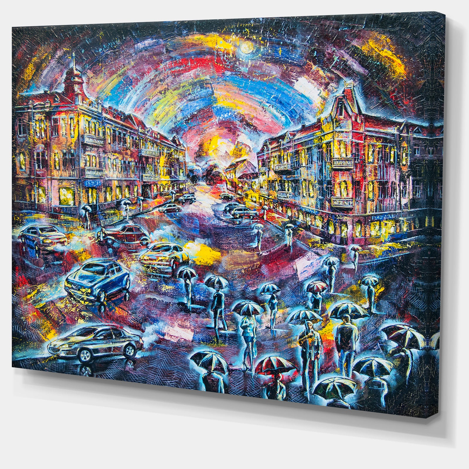 Surreal City at Night - Cityscape Large Canvas Artwork