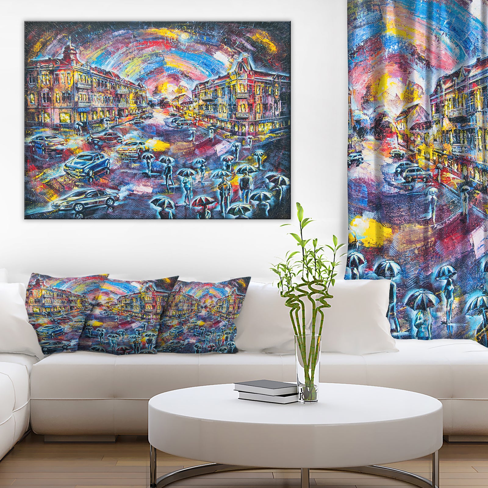 Surreal City at Night - Cityscape Large Canvas Artwork