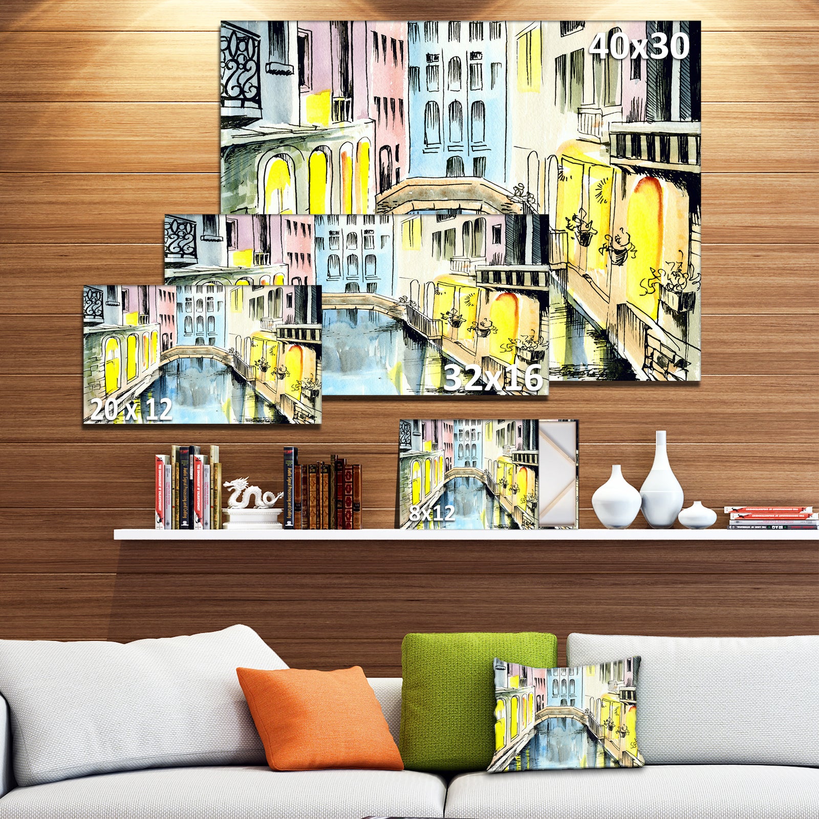 Canal in Venice - Cityscape Canvas Artwork