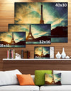 Eiffel Tower Retro Style - Cityscape Canvas Wall Art Print