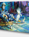 The Harlequin and White Parrot - Contemporary Canvas Print