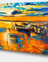 Boat and Jetty at Sunset - Landscape Canvas Artwork