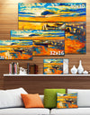 Boat and Jetty at Sunset - Landscape Canvas Artwork